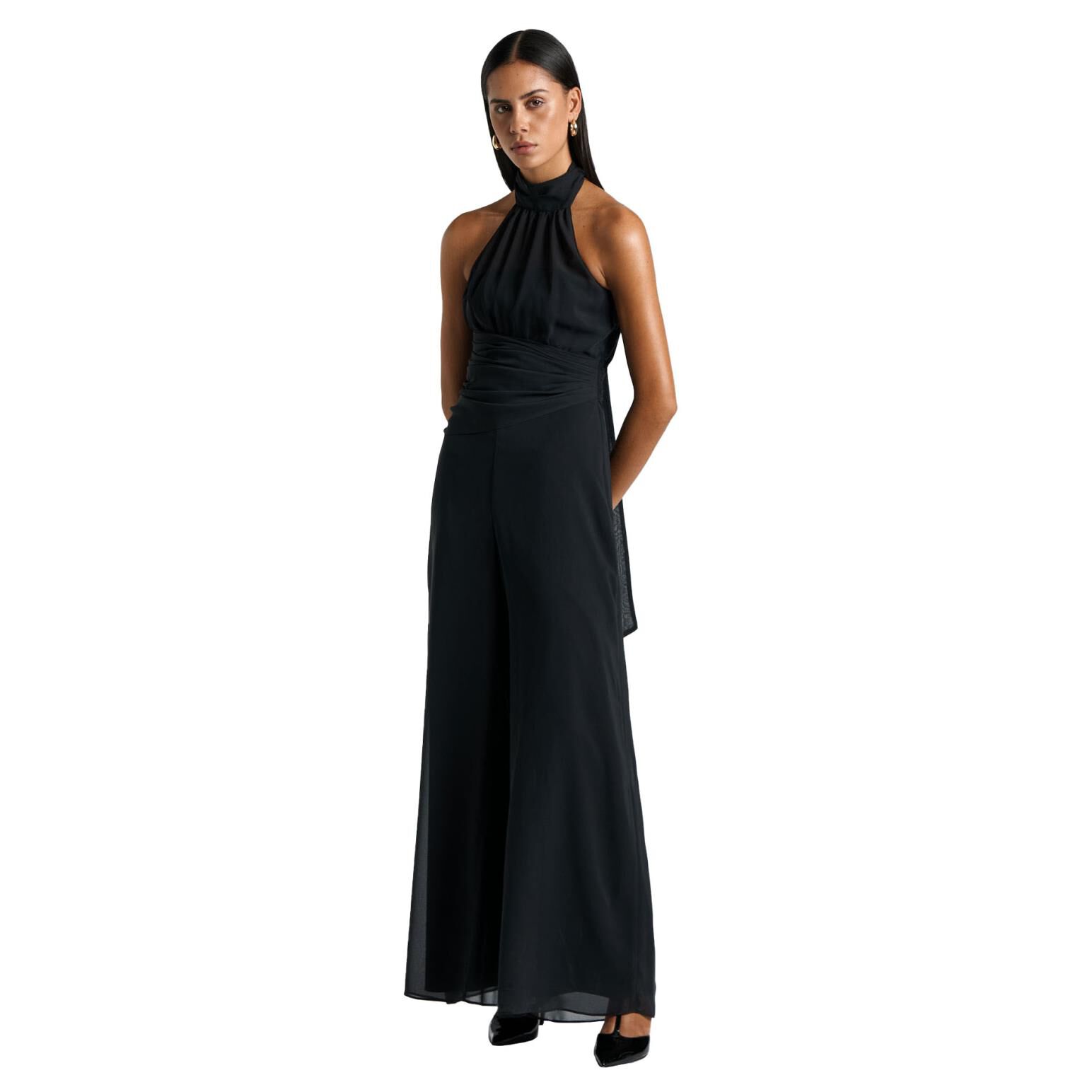 Cue Georgette Halter Jumpsuit Ballantynes Department Store